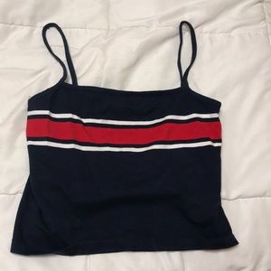 Pacsun Red White and Blue striped Cropped tank top